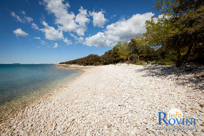 Beaches in Rovinj: Bay Cisterna / Bay Bacvice